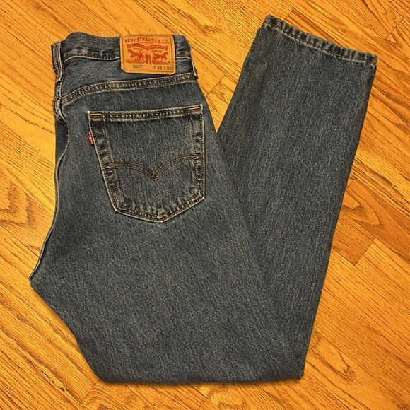 Levi's 505 No Stretch Blue Jeans EUC W/33 L/32 - Picture 5 of 8